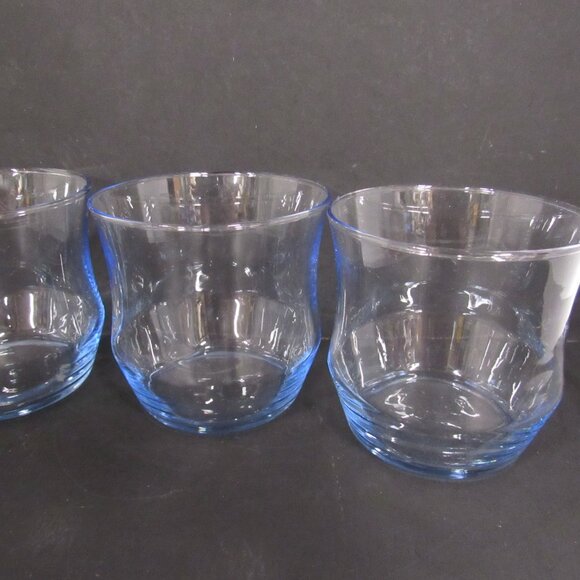 Vintage Libbey Impromptu Azure Misty Blue 3 1/2 Inch Rocks Glass Set of 4 - Picture 4 of 9